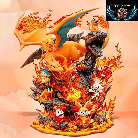 Pokémon Valley Giant Charizard Family Set Anime Figure Collectible GK Statue[In-Stock]
